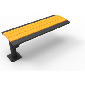 Phoenix 4' Cantilever Recycled Plastic Bench without Back, Surface Mount, Brown