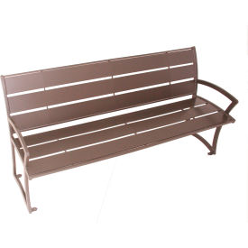 Madison 8' Outdoor Bench with Back, Surface Mount, Brown