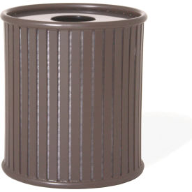 Augusta Steel Outdoor Trash Can with Ash Urn Lid, 36 Gallon Capacity, Black