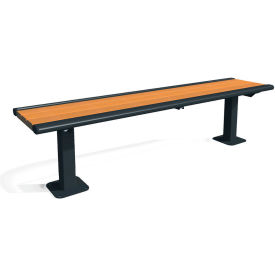 Richmond 6' Recycled Bench without Back, Surface Mount, Brown