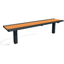Richmond 6' Recycled Bench without Back, In-Ground Mount, Brown
