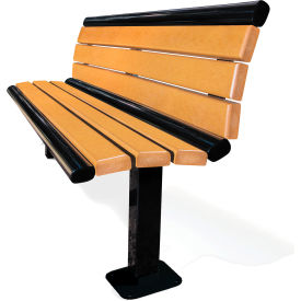 UltraSite Richmond 6' Recycled Bench with Back, Surface Mount, Brown