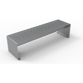 6' Outdoor Straight Bench without Back, Surface Mount, Gray