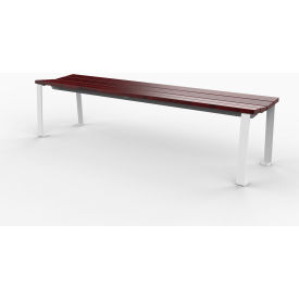 New Haven 4' Ash Wood Flat Bench without Back, Brown
