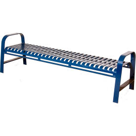 Oxford 4' Outdoor Bench without Back, Surface Mount, Blue
