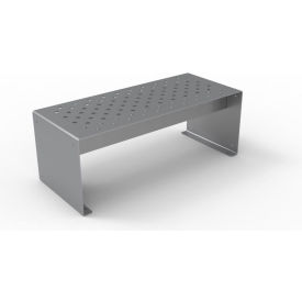 UltraSite Pasadena 4' Outdoor Straight Bench without Back, Surface Mount, Gray