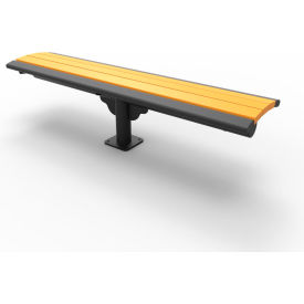 Phoenix 6' Cantilever Recycled Plastic Bench without Back, Surface Mount, Brown