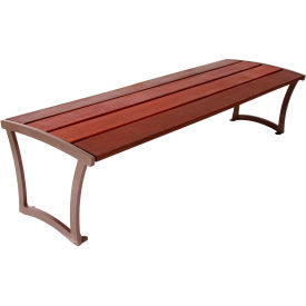 Madison 6' Wood Flat Bench without Back, Brown