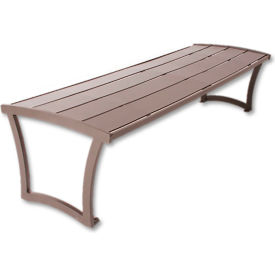 Madison 8' Outdoor Bench without Back & with Armrests, Surface Mount, Brown