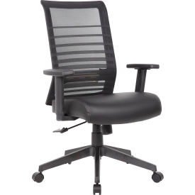 Task Chair, High Back, 18-1/2" - 21-1/2"H Antimicrobial Seat, Black
