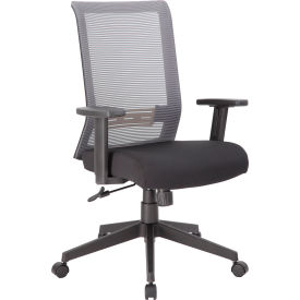 Task Chair, High Back, 18-1/2" - 21-1/2"H Seat, Gray/Black