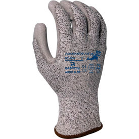 Cut Resistant Gloves, Polyurethane Coated, ANSI A2, M, Salt & Pepper, 12 Pairs