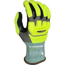 Cut Resistant Gloves, HCT Micro Foam Nitrile Coated, ANSI A4, XL, Yellow, 12 Pairs