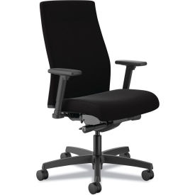 Ignition 2.0 Upholstered Task Chair, Mid Back, Polyurethane Arms, 17" - 21-1/2"H Seat, Black