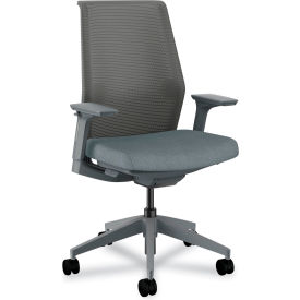 Mid Back Task Chair, 15" - 20"H Seat, Basalt