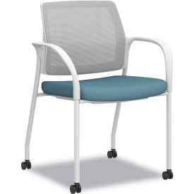 Ignition Mobile Guest & Reception Stacking Chair, Designer White Frame/Carolina Seat