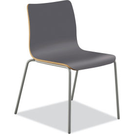 Multipurpose Stacking Chair, Textured Silver Frame/Charcoal Seat