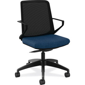 Mid Back Office Chair, 17" - 22"H Seat, Navy
