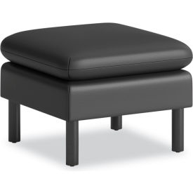 Parkwyn Square Reception Ottoman, 23"W x 23"D x 17-1/2"H, Black