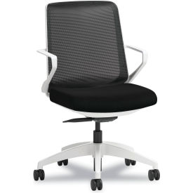 Cliq Office Chair, Mid Back, 17" - 22" Seat, Black/Designer White
