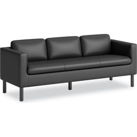 Parkwyn Reception Upholstery Polyurethane Sofa, 77"W x 26-3/4"D x 29"H, Black