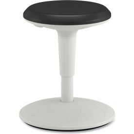 Revel Fidget Stool with Adjustable Height, Backless, Plastic Seat, Black