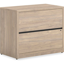 Lateral File Cabinet with 2 Drawers, 36"W x 20"D x 29-1/2"H, Walnut