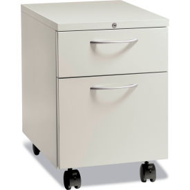 Flagship Mobile Pedestal File Cabinet with 2 Drawers, 15"W x 22-7/8"D x 22"H, Loft Gray