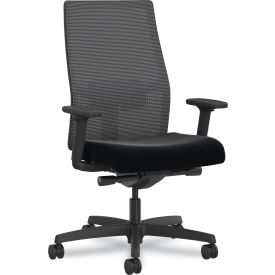 Ignition 2.0 4-Way Stretch Task Chair, Blue Adjustable Lumbar Support, Seat Height 17" - 21", Black