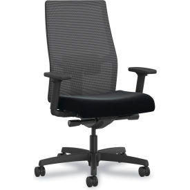 Ignition 2.0 4-Way Stretch Task Chair, Orange Adjustable Lumbar Support, Seat Height 17" - 21", Black