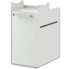 Undermount Storage Pedestal File Cabinet, 10"W x 14-3/8"D x 20"H, White