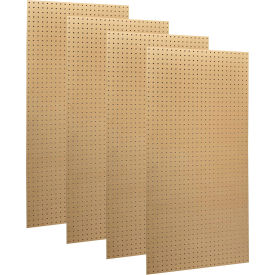 Heavy Duty Round Hole Pegboard, 24"W x 1/4"D x 48"H, Natural, Pack of 4