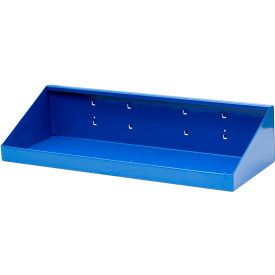 Steel Shelf For LocBoard Pegboard & Tool Cart, 18"W x 6-1/2"D x 3"H, Blue
