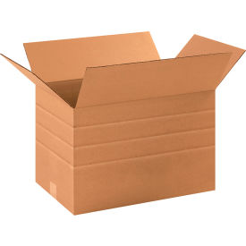 Multi Depth Cardboard Corrugated Boxes, 16"L x 12"W x 10"H, Kraft