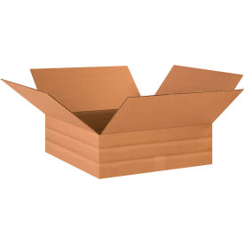 Multi Depth Cardboard Corrugated Boxes, 18"L x 18"W x 6"H, Kraft