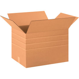 Multi Depth Cardboard Corrugated Boxes, 20"L x 12"W x 12"H, Kraft