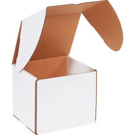 Corrugated Outside Tuck Mailers, 7-1/8"L x 6-5/8"W x 6-1/2"H, White
