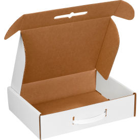 Corrugated Carrying Tab Lock Mailers, 12-1/8"L x 9-1/4"W x 3"H, White