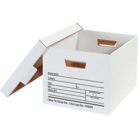 Deluxe File Storage Boxes, 15"L x 12"W x 10"H, White