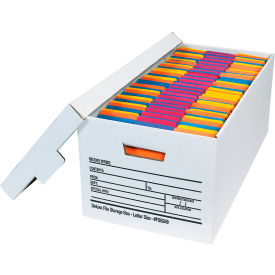 Deluxe File Storage Boxes, 24"L x 12"W x 10"H, White