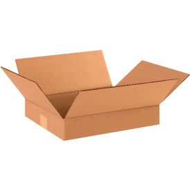 Flat Cardboard Corrugated Boxes, 13"L x 11"W x 2"H, Kraft
