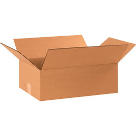 Flat Cardboard Corrugated Boxes, 17-1/4"L x 11-1/4"W x 4"H, Kraft