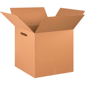Double Wall Corrugated Boxes with Hand Holes, 24"L x 24"W x 24"H, Kraft