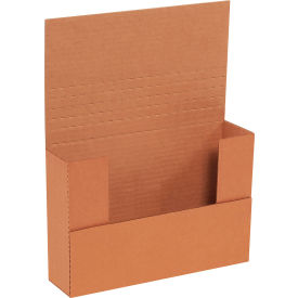 Corrugated Easy-Fold Mailers, 9-1/2"L x 6-1/2"W x 3-1/2"H, Kraft