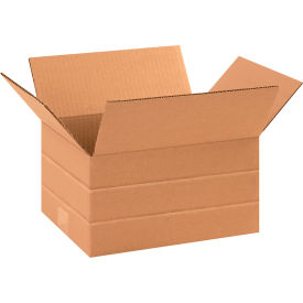 Multi Depth Cardboard Corrugated Boxes, 10"L x 8"W x 6"H, Kraft