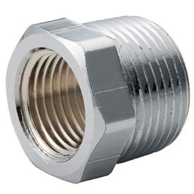 Chrome Plated Brass Pipe Fitting 3/8 X 1/4 Hex Bushing Npt Male X Female
