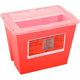 2-Gallon Multi-Purpose Sharps Container, 11-5/8"W x 7-3/4"D x 8-5/8"H, Red