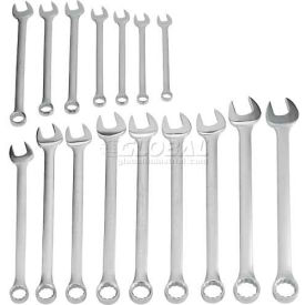 16 Piece Satin Combination Wrench Set - 12 Point