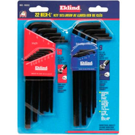 .05-3/8" & 1.5-10MM 22Pc. Metric & SAE Hex Key Set