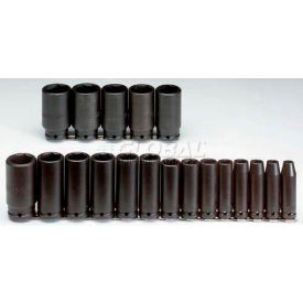 1/2" Drive 19 Piece Deep Impact Socket Set - 6 Point